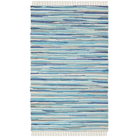 Safavieh Rag Rug Small Rectangle Area Rug Turquoise & Multicolor - 3 x 5 ft. RAR129C-3